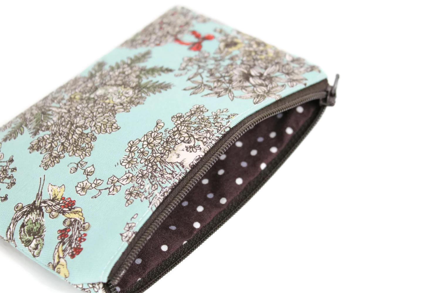小物 Mini Spring Pouch DECI OVY CHOOSE SIZE Hedgehog and Rabbit Mini Zipper Pouch / Cute