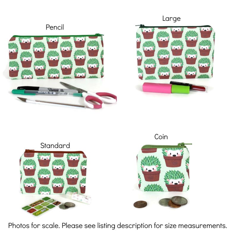 CHOOSE SIZE Cat Library Bag Cat Lover Gift Mini Zipper Pouch Book Lovers Makeup Bag in Kitty Library