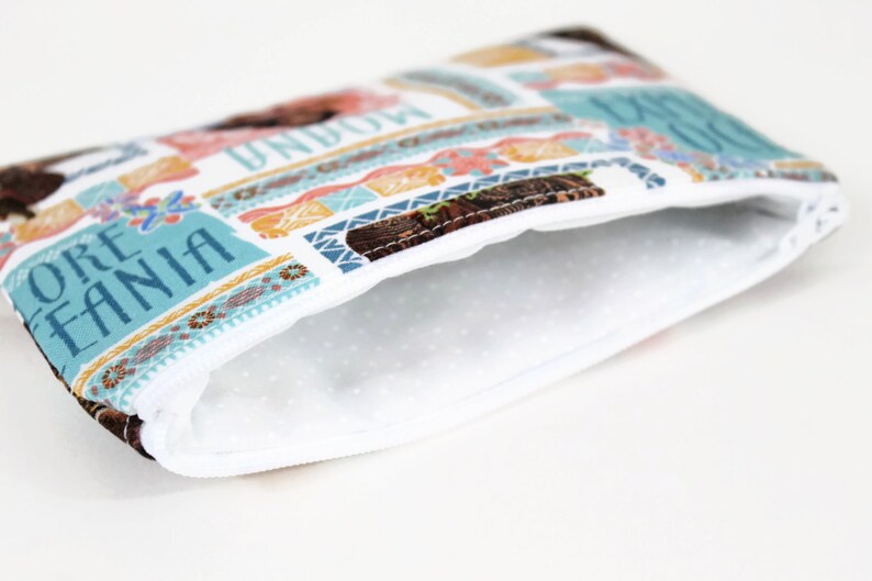CHOOSE SIZE Moana Zipper Pouch Disney Moana Maui Bag Explore Oceania