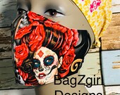 Tattoo Catrina-pinup girls- Face Mask Filter Face Mask, Cotton Face Mask, Washable Reusable 3 Layer face Mask, Dust Mask, Face Protection