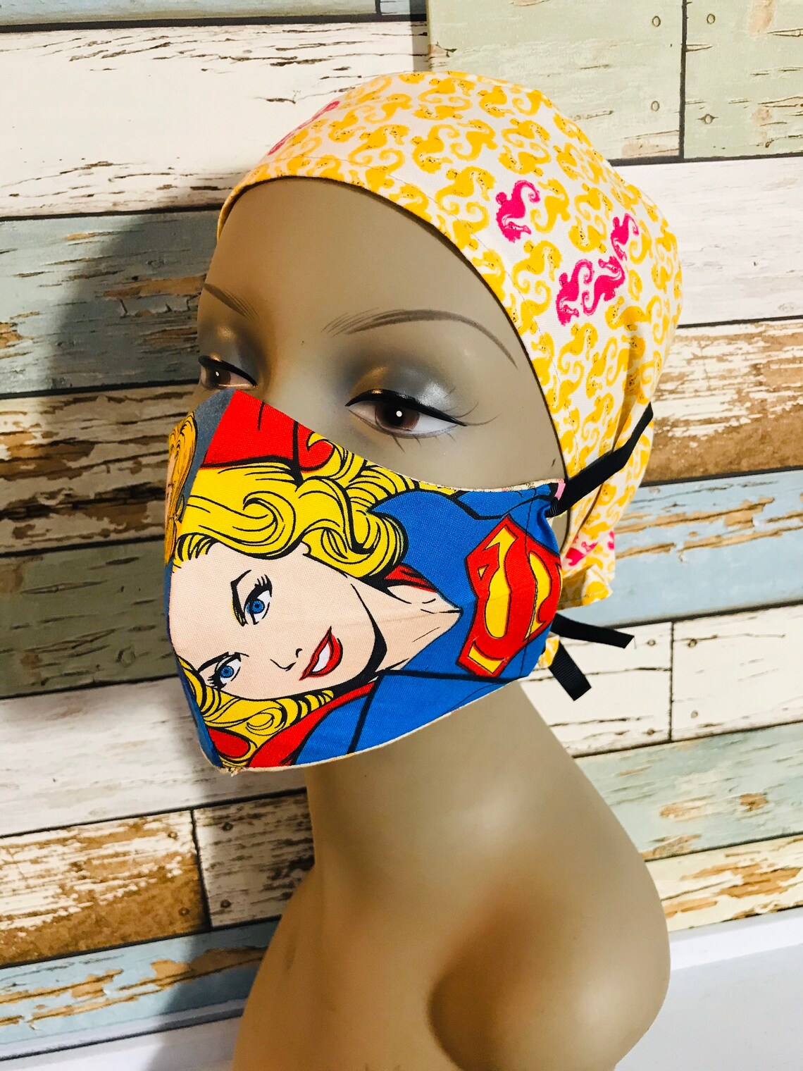 Supergirl Marvel Face Mask with Filter Face Mask Cotton Etsy
