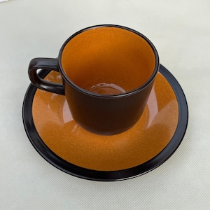 Vintage Mikasa Terra Stone PAPRIKA E1258 - Coffee cup and saucer set-Brown orange