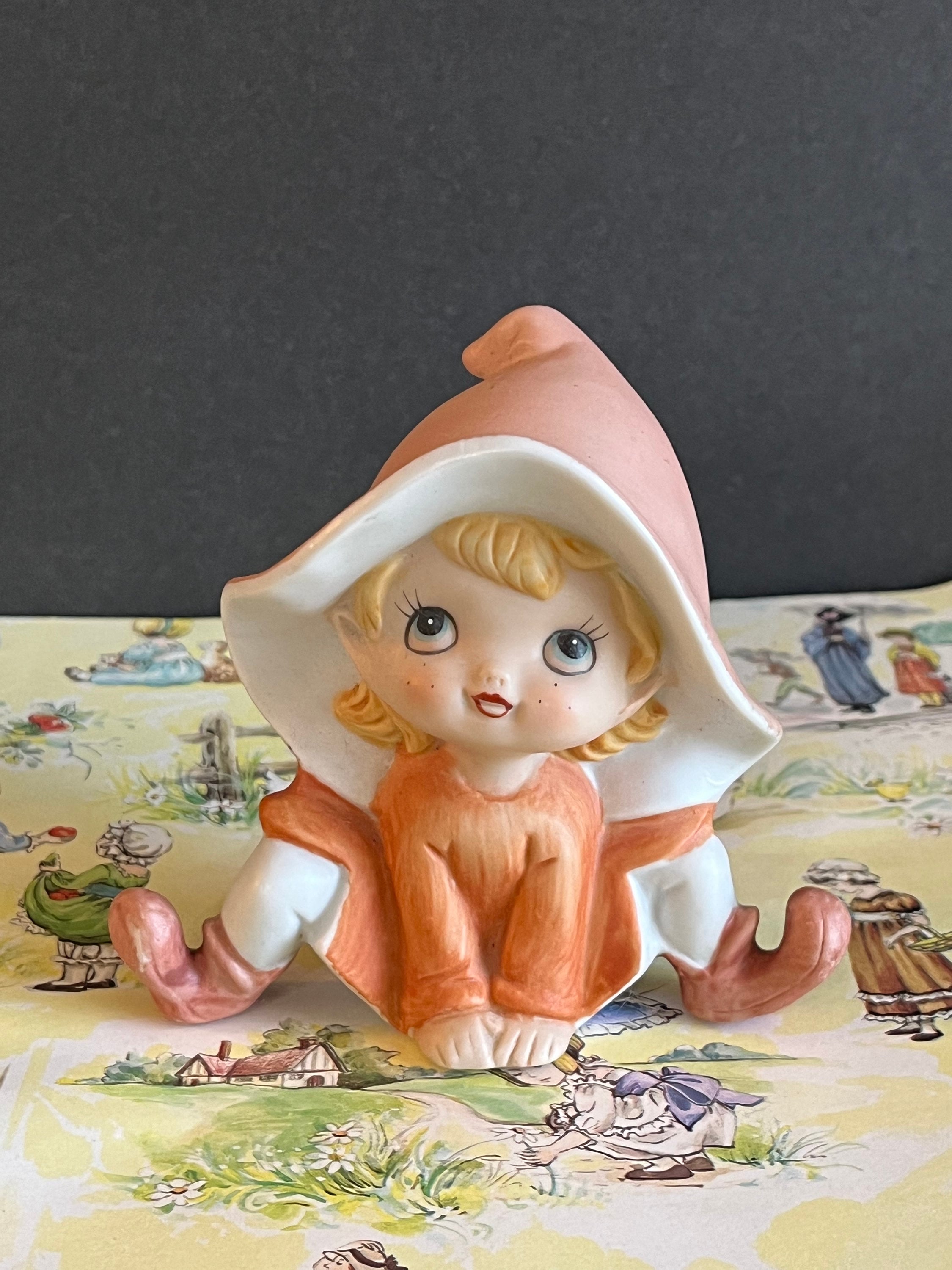 Figurine Elfe Porcelaine – Pixie Girl Rousse Vintage, Collection Féerique Heroic Fantasy