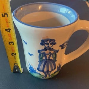 Large Mugs M.A. Hadley Cowboy RoundUp 4 3/4"  Vintage Mary Alice -Kentucky Pottery -Farmer wife-Texas -The End-.