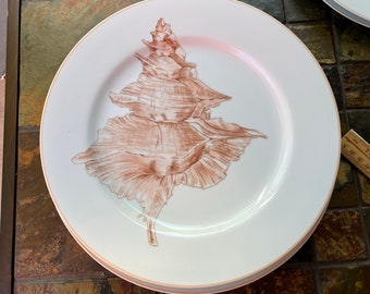 1976 Porcelain Fitz & Floyd Coquille Dinner Plate(s)Seashell plate -Ocean plates