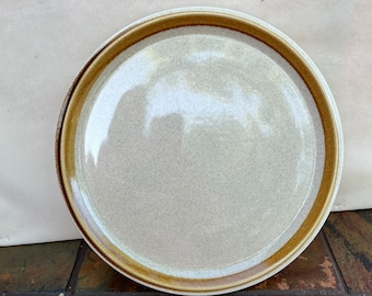 Mikasa Stone Manor - Vintage 12.5" Server-Stoneware- Plate-Round -Speckle -drip brown