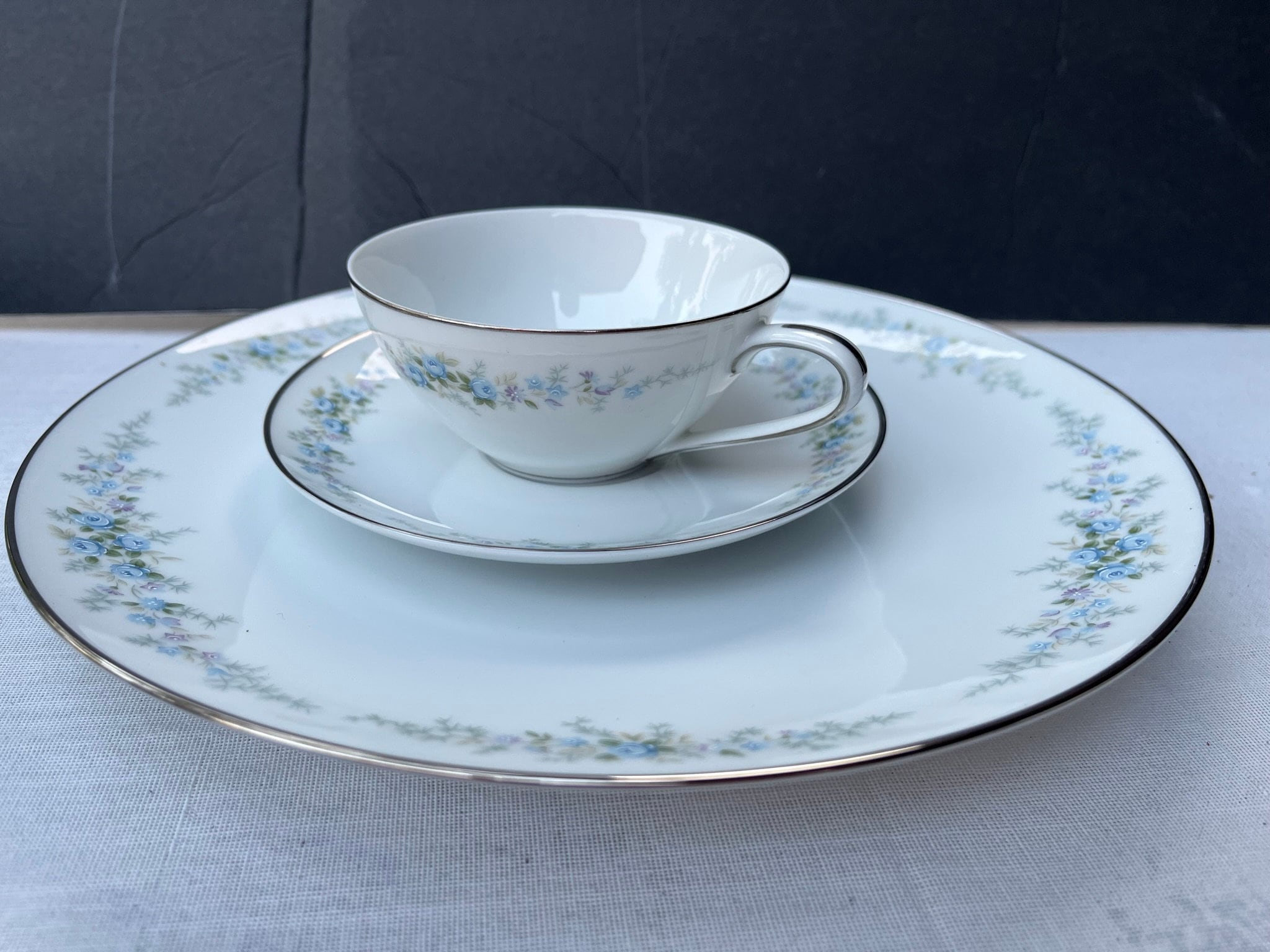 Noritake Roseberry China Set: 3pc Cup, Saucer & Plate - Etsy