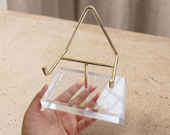Supporto in acrilico per ametista, porta-campioni minerali a 4 punte per geodi e fossili pesanti, base a piedistallo in pietra trasparente, regalo unico per collezionisti.