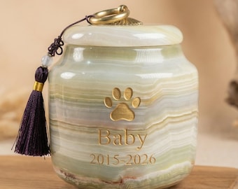 Urna commemorativa personalizzata in giada per animali domestici, urna cineraria, urna ricordo incisa, memoriale per animali, regalo di condoglianze per animali domestici