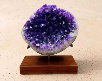 Supporto personalizzato per cristalli, porta campioni di minerali, base per geodi, supporto per fette di agata fossile, regalo unico per collezionisti di rocce, decorazione zen