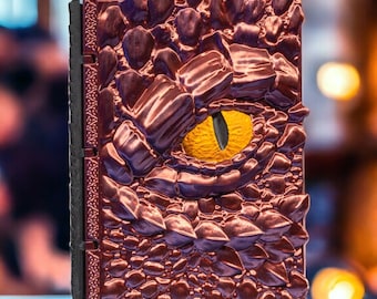 Dragon Spell Book. Dragon Design Front With Scaled Back.