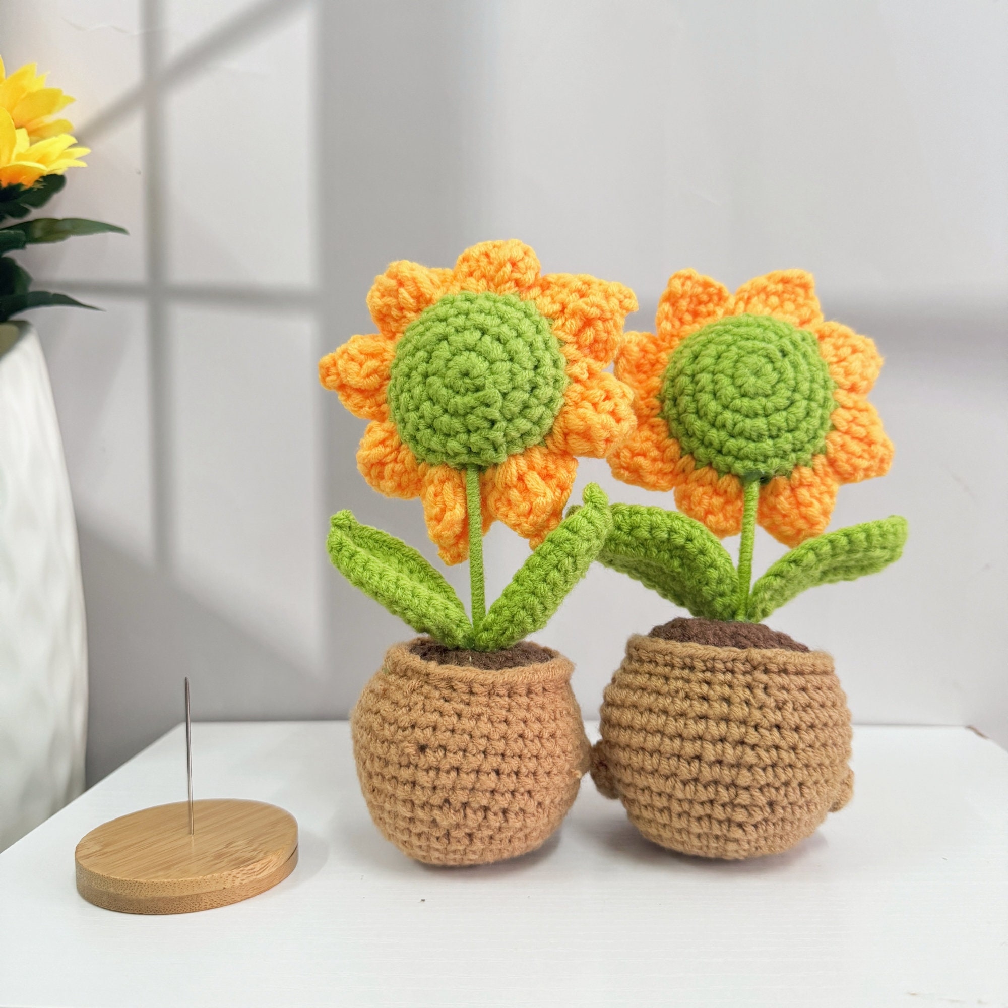 AUFIKR Gehaakte zonnebloemdecoratie, grappige cadeaus