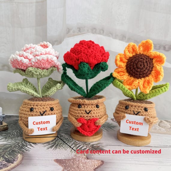 Adorable Emotional Support Plant Gift,handmade Crochet Sunflower