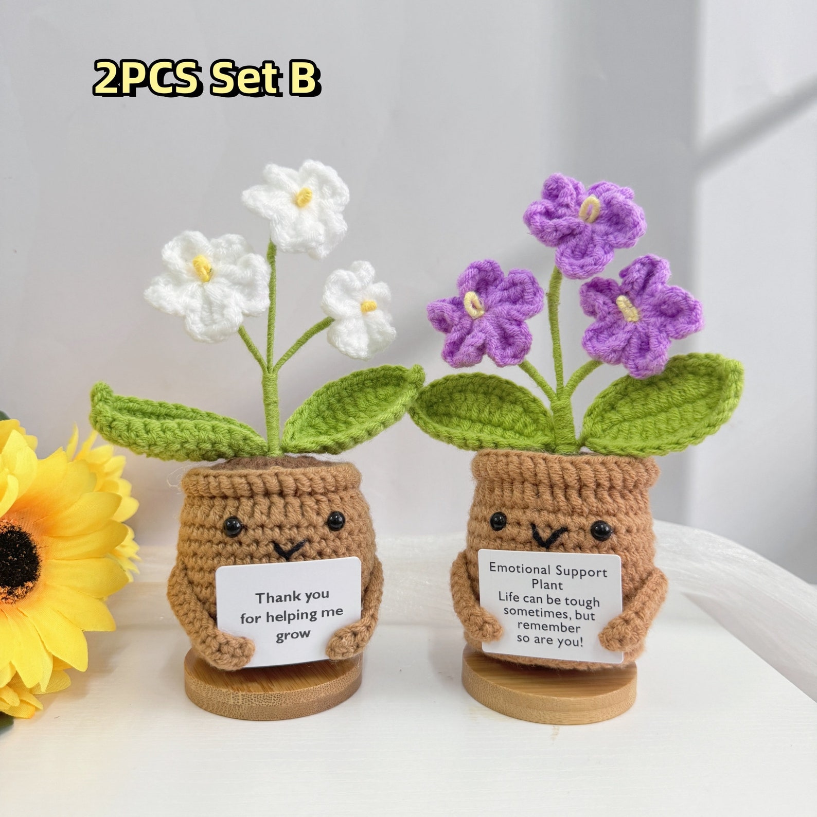 Cute Handmade Crochet Forget Me Nots-emotional Support Plant-thank You ...