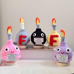 Handmade Crochet F-Bomb Desk Ornament,Emotional Support Bomb,Stress relief Gift,Office Desk decor,Fun Gift for Team/Colleagues/Friends