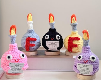 Handmade Crochet F-Bomb Desk Ornament,Emotional Support Bomb,Stress relief Gift,Office Desk decor,Fun Gift for Team/Colleagues/Friends