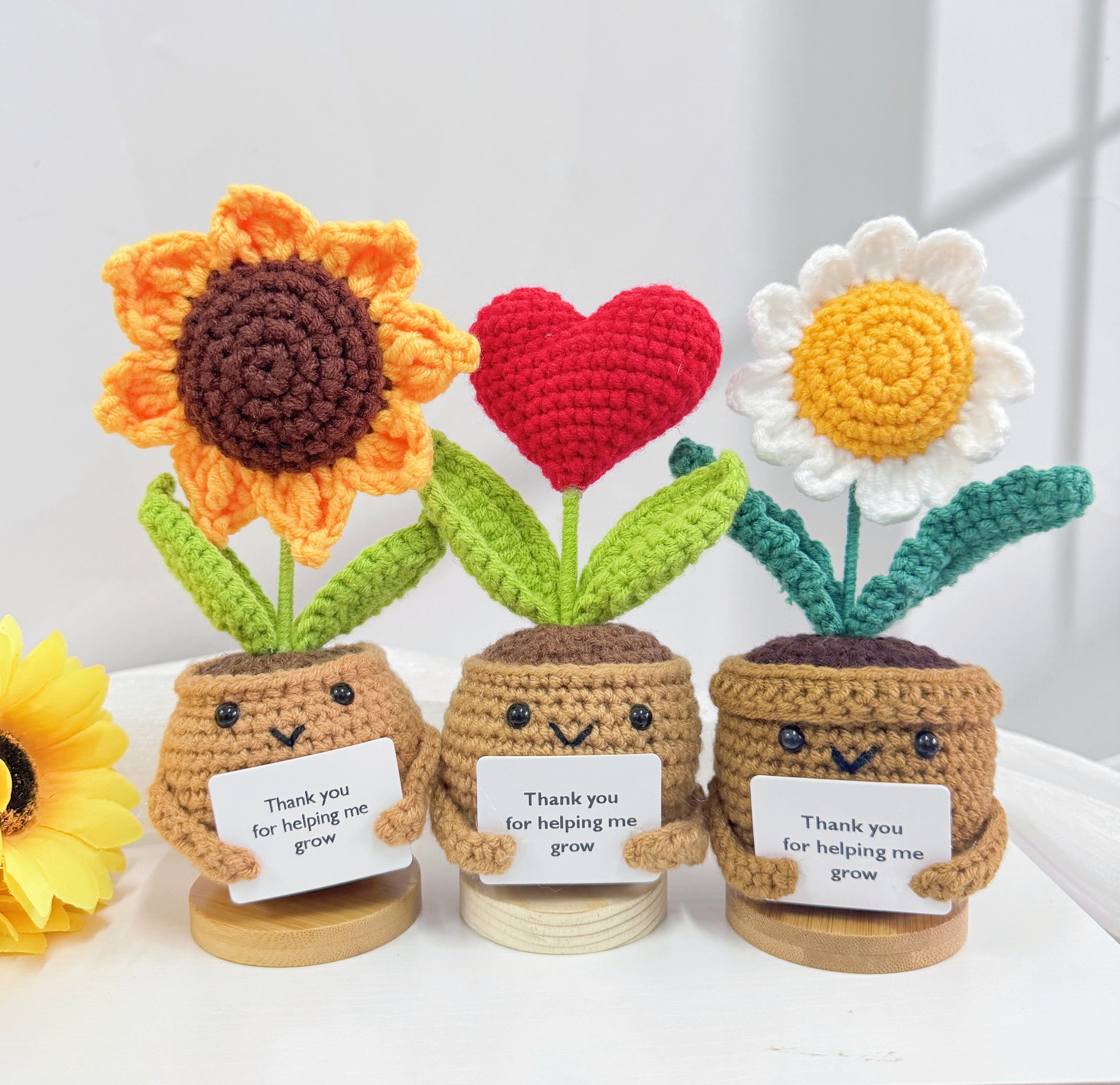 Adorable Thank You for Gifts Set-helping Me Grow Pot-handmade