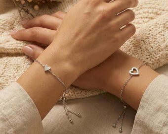Bracciale Donna In Argento 925 Con Cuore Infinito E Zirconi Cubici 5A - Regolabile 16+6 Cm - Ipoallergenico In Confezione Regalo - 2