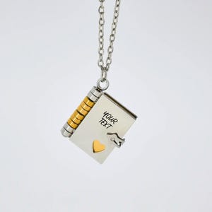 Collar con libro &quot;A mi pequeña estrella&quot;, dije de libro, personalizado, colgante con mensaje oculto, medallón, historias, regalo personalizado