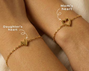 Familie Armband Set Gold Herzen passende Mutter Tochter Armband Geschenk Familie Schmuck Freunde Präsentieren