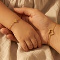 Dainty Mother daughter heart bracelet set matching Mom daughter Gift Family jewelry Friends gift product logo