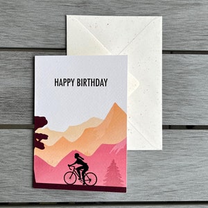 Carte d'anniversaire pour les amateurs de vélo | carte d'anniversaire de vélo de montagne | de voeux d'aventure cycliste | Cadeau pour cyclistes