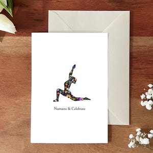 Biglietto di auguri per gli amanti dello yoga / Biglietto di auguri in lino / Biglietto di auguri per gli amanti dello yoga / Regalo unico per gli appassionati di yoga