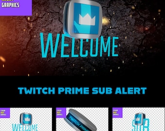 Animated Twitch Prime Sub Alert Overlay: Transparent Stream Overlay (1920x1080)