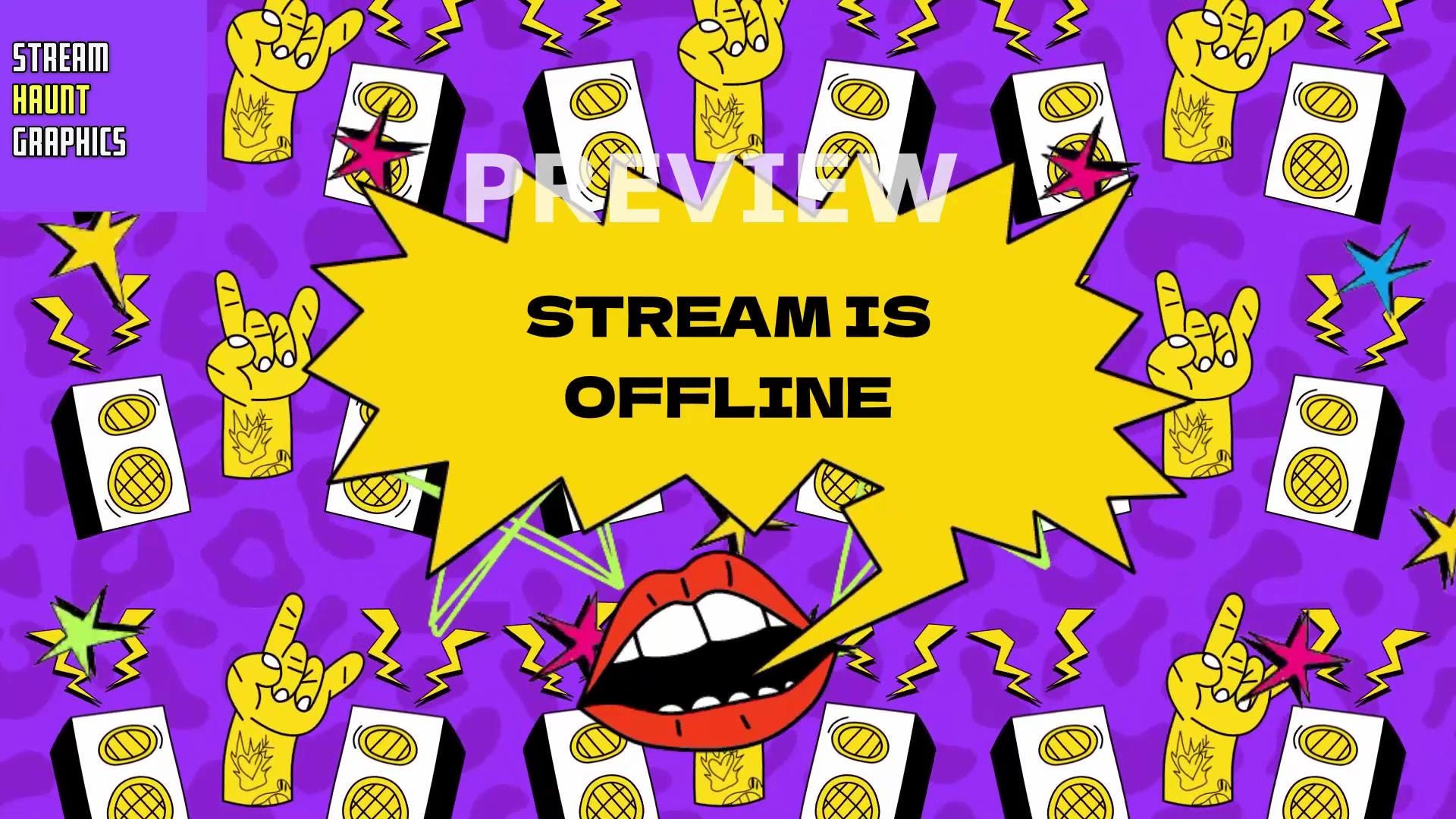 Cartoon Twitch Overlay: Rocking Hand & Stars Animation Bundle - Etsy