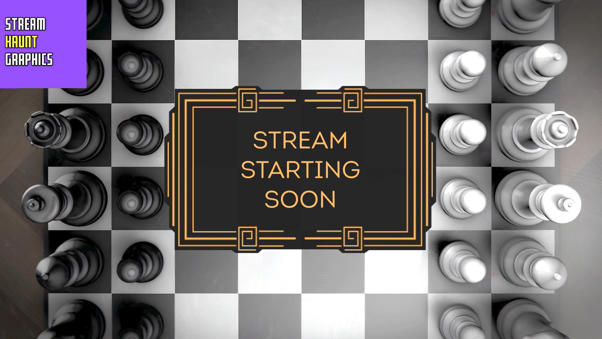 Art Deco Chess Stream Overlay: MP4 Animated Screens (digital Download ...