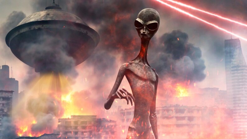 Dystopian Alien Overlord Animation: Post-apocalyptic Sci-fi Loop ...