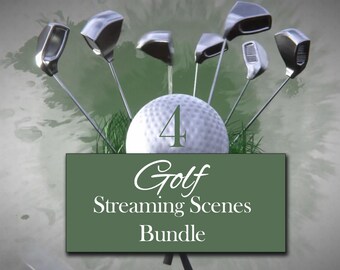 Golf Twitch Overlay Scene Animations Bundle | 4 Color Schemes | Full HD