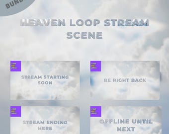 Heavenly Clouds Stream Overlay: Looping Animation Bundle (MP4)