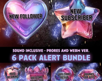 Alertas de Twitch de Magical Crystal: Efectos brillantes animados (ProRes y WebM)