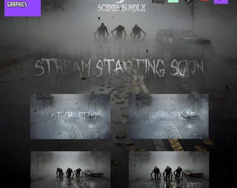 Silent Valley Horror Stream Overlay Bundle with Sound – 5 Animated Scenes