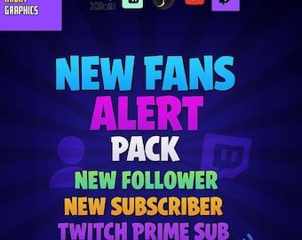 Pacchetto di avvisi di streaming animati: avvisi per follower, iscritti e Prime Sub (WEBM, MOV)