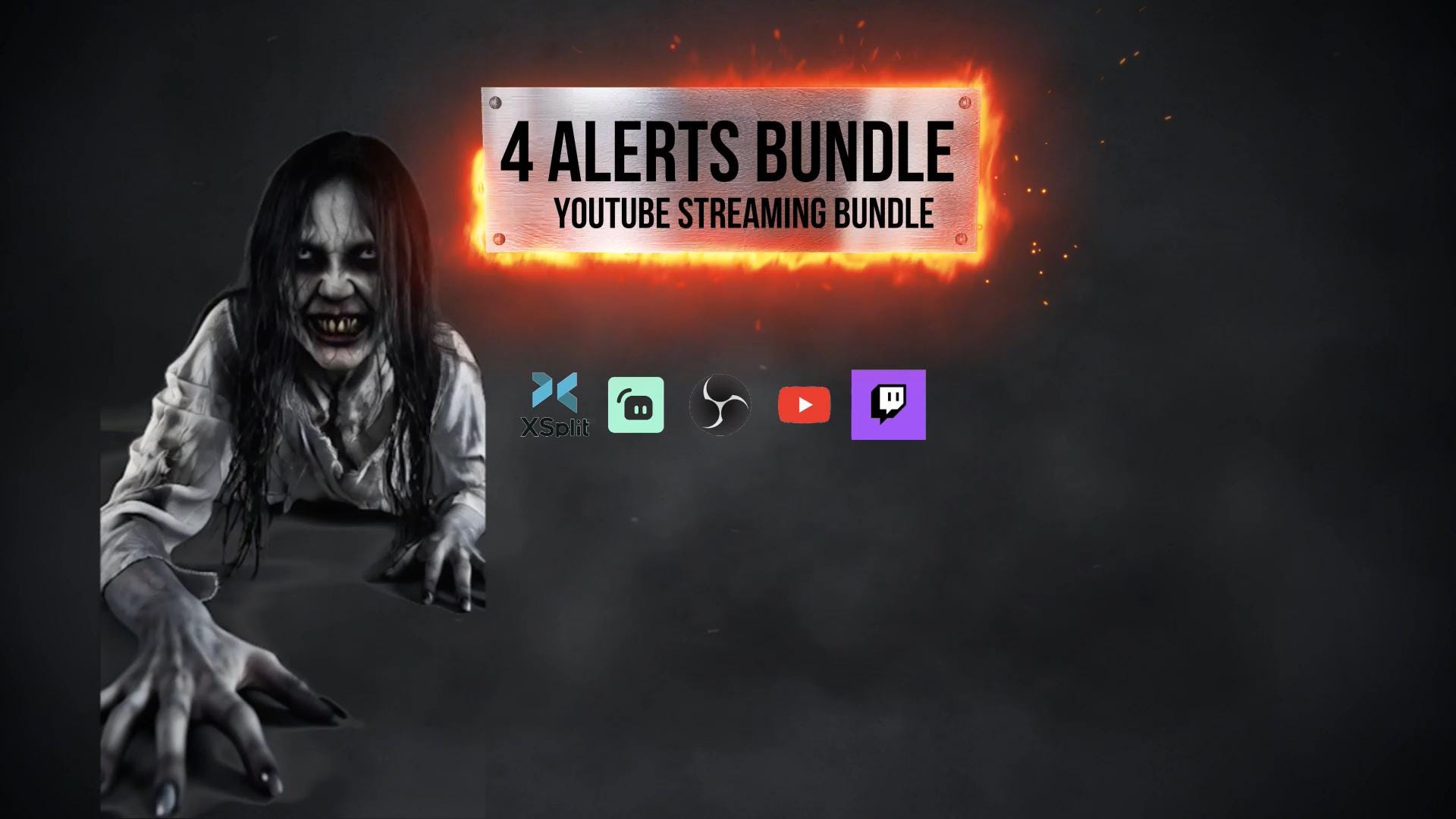 Horror Stream Layout Horror Animated Stream Alerts – Scary Stream Overlays (webm, MOV Bundle ...
