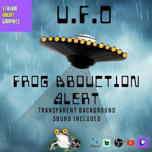 UFO Frog Abduction Stream Alert | Sci-Fi Animation for Streamers | Funny Alert Makes Your Stream Unforgettable with This Retro UFO!