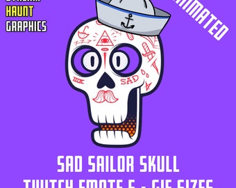 Animated Sad Sailor Skull Emote – Twitch, Discord (GIF)