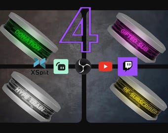 Dynamic Twitch Glassy 3D Twitch Alert Animations Bundle | Gifted Sub, Donation, Resub, Hype Train | Stream Overlay Pop-Up Pack