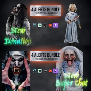 Horror Animierte Stream Alarme - Gruselige Stream Overlays (WebM, MOV Bundle)