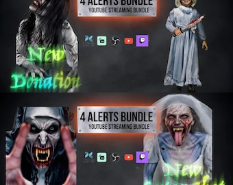 Horror Animated Stream Alerts – Scary Stream Overlays (WebM, MOV Bundle)