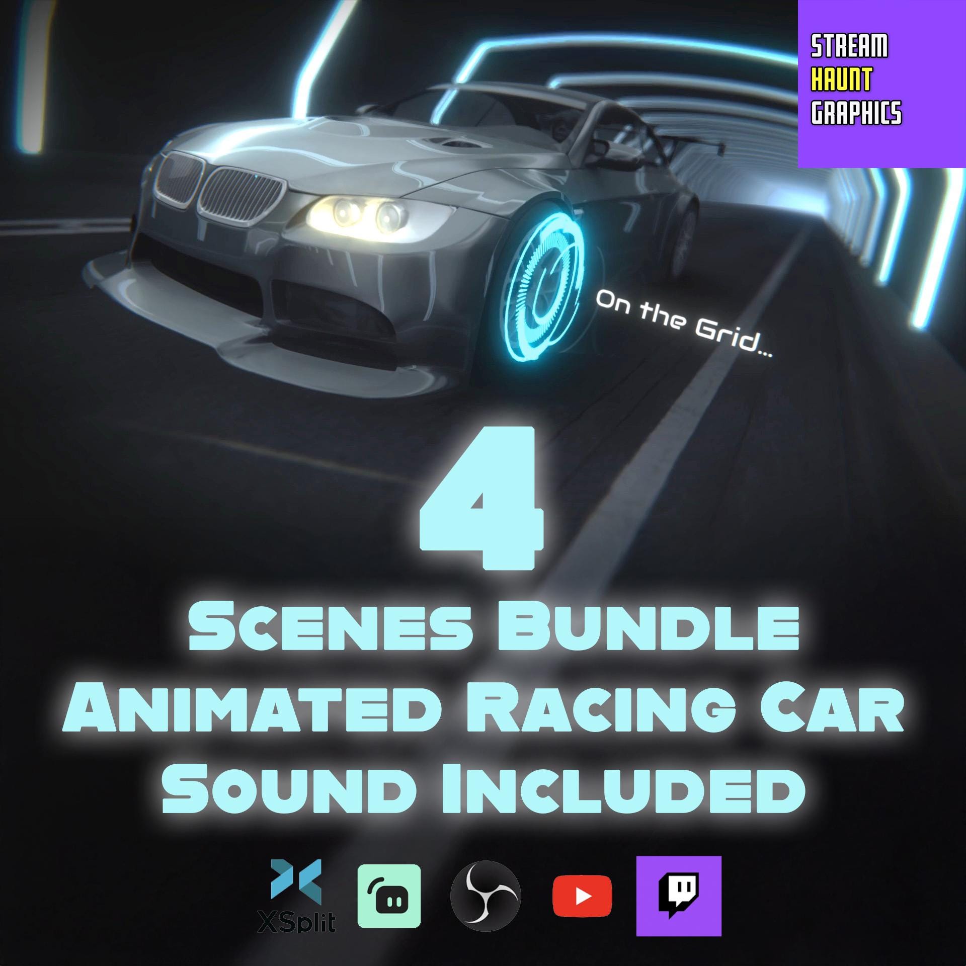 Futuristic Racing Moded BMW Status Bundle Stream Overlay | 4 Neon ...
