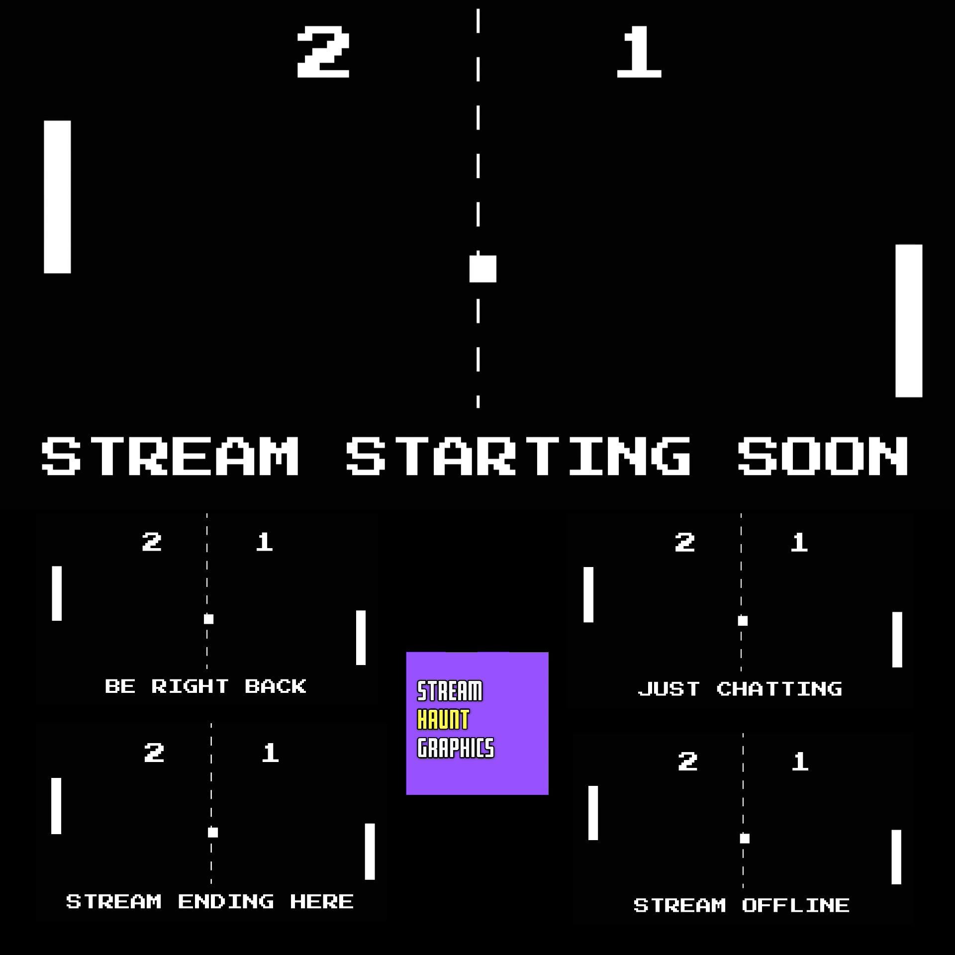Retro Pong Stream Overlay: Animated MP4 Status Screens (1080p) - Etsy