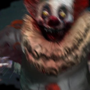Evil Clown Spooky Circus Streaming Overlay Bundle – 4 Animated Scenes with Blurred Circus Tent, Jump Scare Clown, and Eerie Music