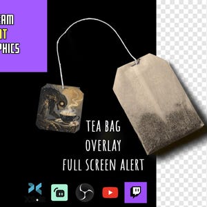 Funny Teabag Drop Stream Alert Animation: OBS, Twitch, YouTube (ProRes & WEBM)