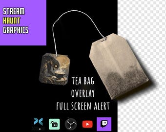 Funny Teabag Drop Stream Alert Animation: OBS, Twitch, YouTube (ProRes & WEBM)