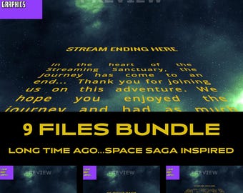 Space Saga Animated Twitch Scenes: Stream Overlay Bundle