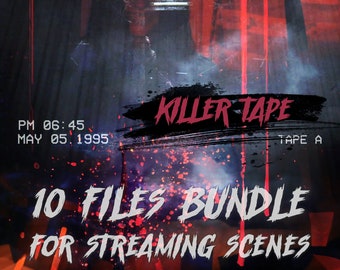 Horror Stream Animation Bundle: Scary Scenes, VHS Glitch Effect