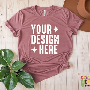 3001 T-Shirt Mockup, Heather Mauve Mockup